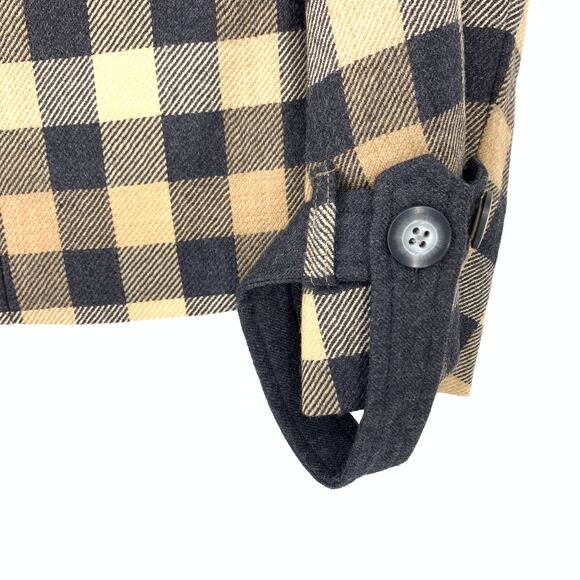 Pendleton Womens Size 6 Button Front Wool Plaid Jacket Camel Black - Picture 6 of 8